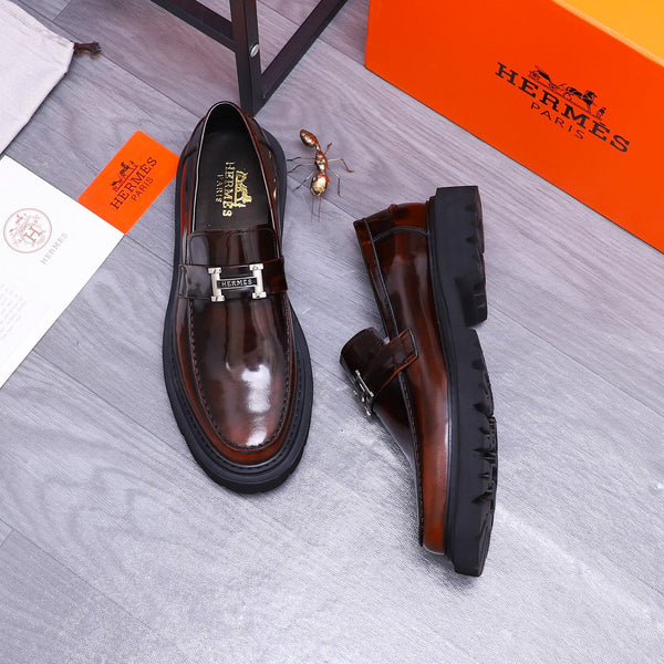 HM GREGOIRE LOAFER GLOSSY WINE CALFSKIN