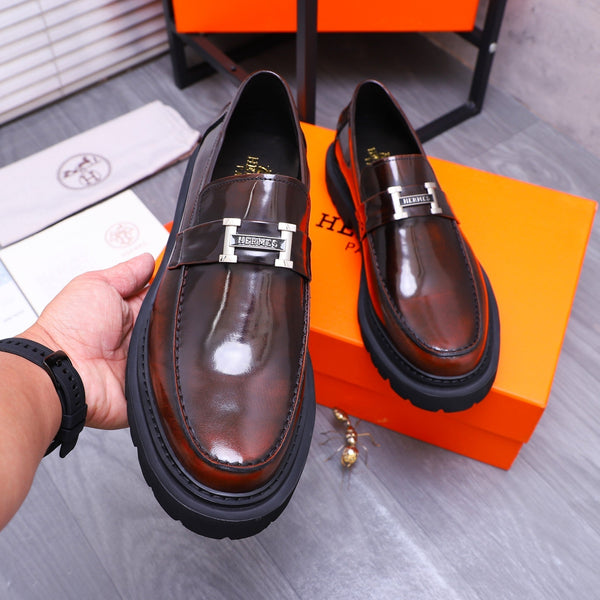 HM GREGOIRE LOAFER GLOSSY WINE CALFSKIN