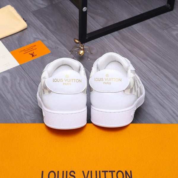 LV TRAINER SHOES IN WHITE MIX GREY DAMIER CALFSKIN