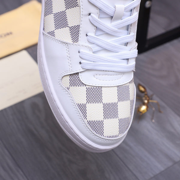 LV TRAINER SHOES IN WHITE MIX GREY DAMIER CALFSKIN