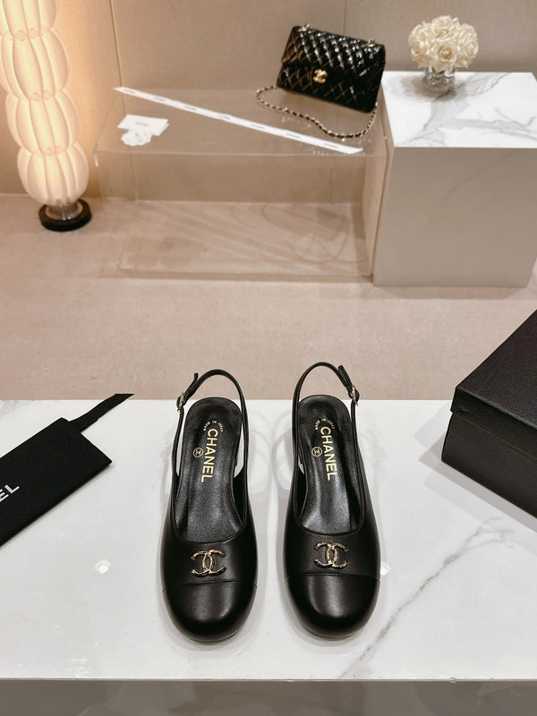 CC 2024 SLINGBACKS 40MM BLACK LAMBSKIN