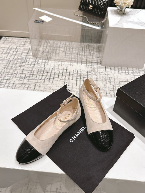 CC Mary Jane Milky Beige Suede And Cowhide