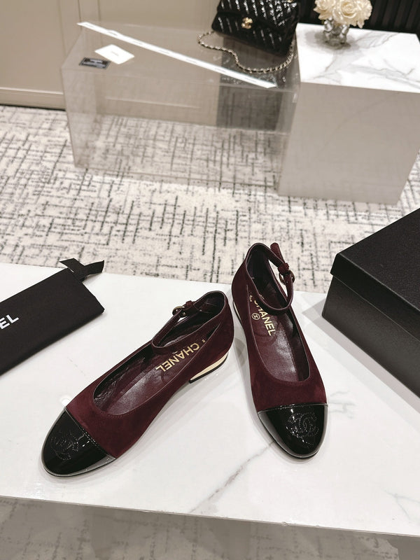 CC Mary Jane Burgundy Suede And Cowhide