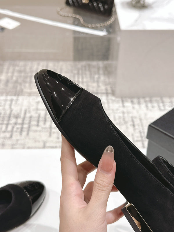 CC Mary Jane in pelle scamosciata e vacchetta nera