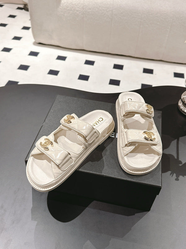 cc 25p dad mule sandal cream leather 237567