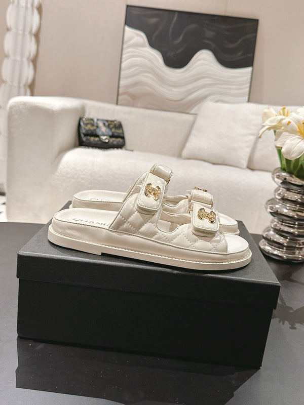 cc 25p dad mule sandal cream leather 237567