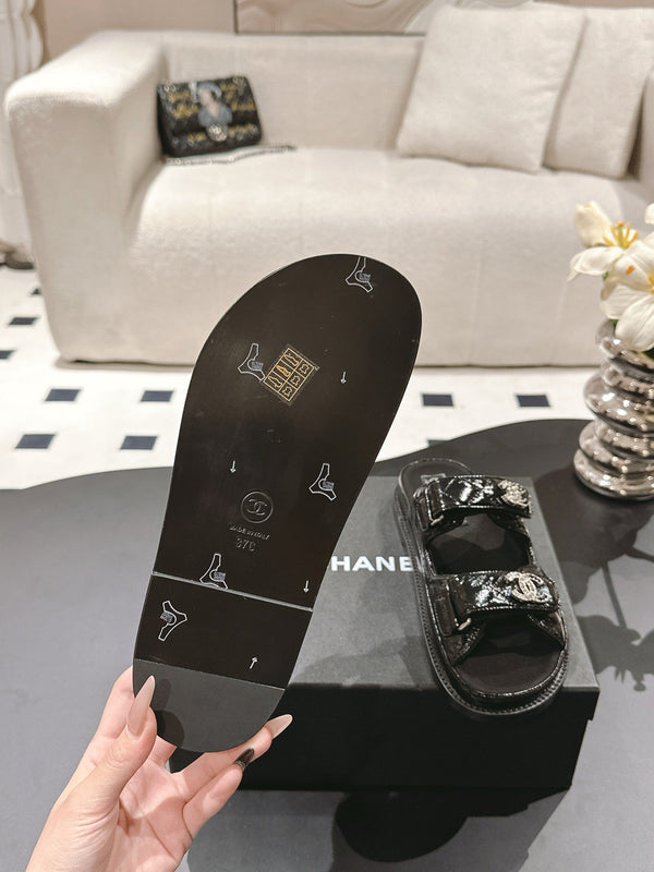 cc 25p dad mule sandal black leather 237571