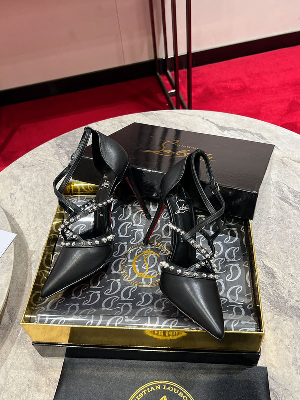 CL Tatooshka Spikes Pump 100mm Nappa Leather Black