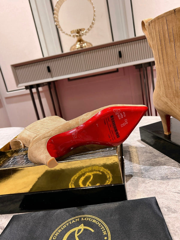 CL Santigag 85 Mm Low Boots Veau Velours Lionne