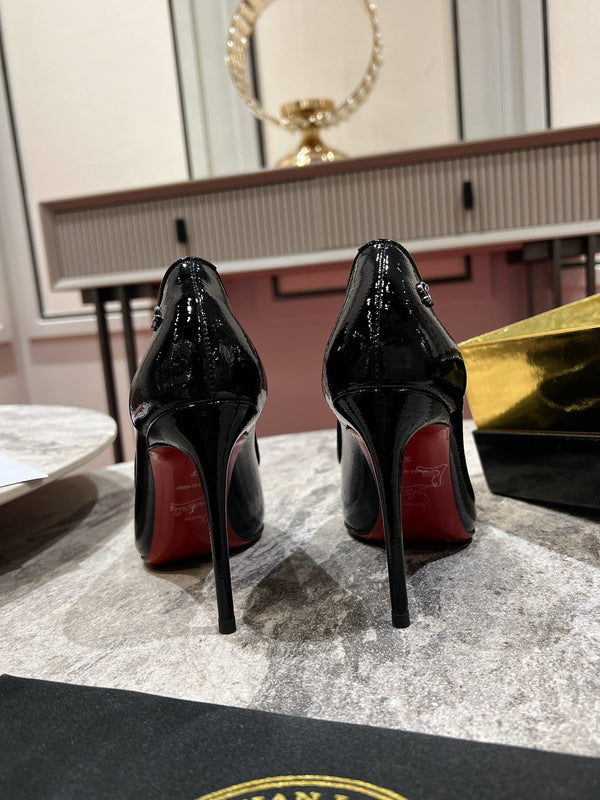 Cl Kate Pump Black Red Patent Calfskin