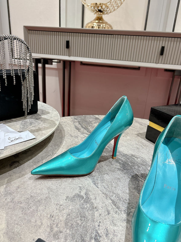 CL Kate Pumps 100mm Blue Shiny Calfskin 345986