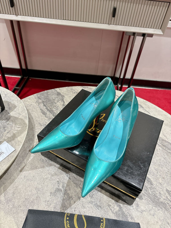 CL Kate Pumps 100mm Blue Shiny Calfskin 345986