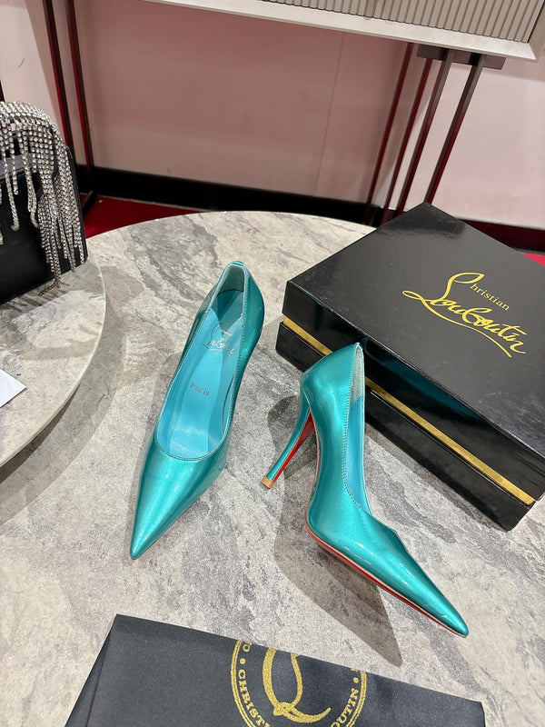 CL Kate Pumps 100mm Blue Shiny Calfskin 345986