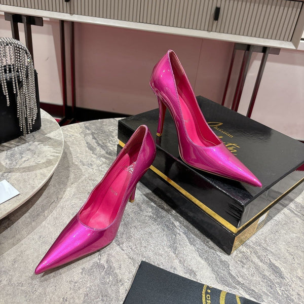 CL Kate Pumps 100mm Pink Shiny Calfskin 345987