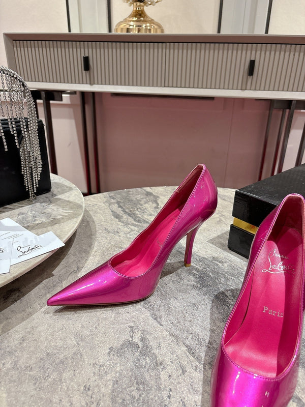 CL Kate Pumps 100mm Pink Shiny Calfskin 345987