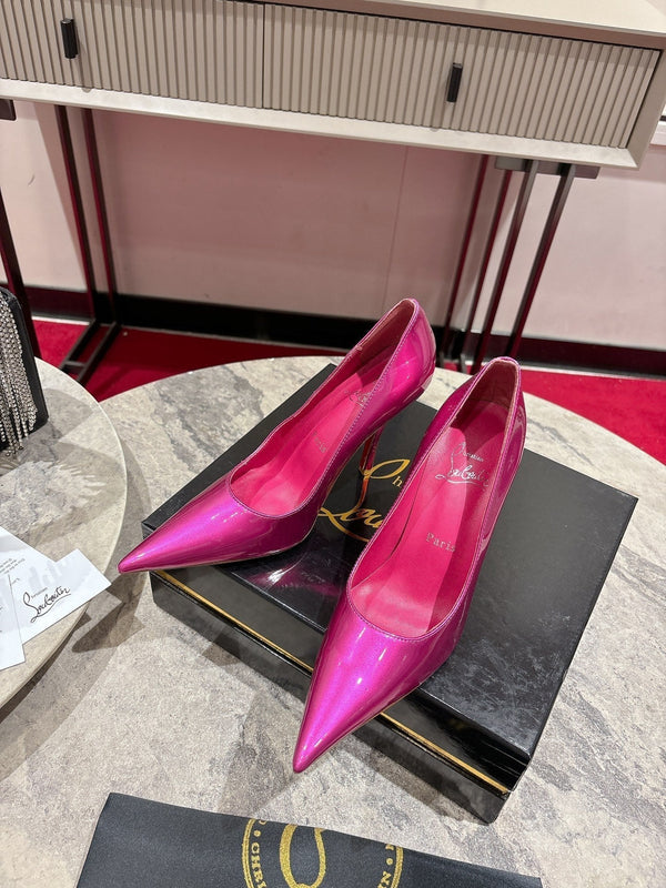 CL Kate Pumps 100mm Pink Shiny Calfskin 345987