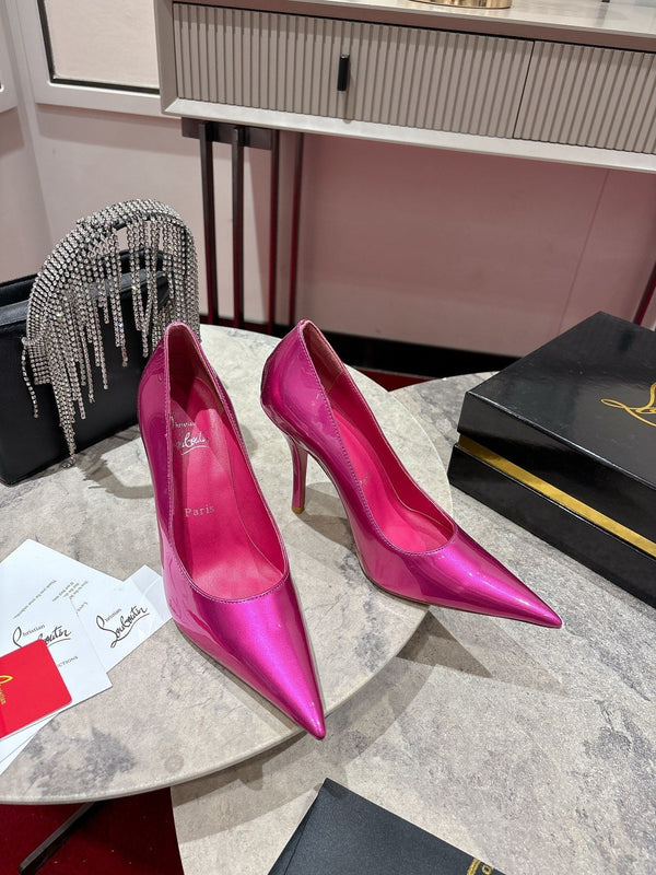 CL Kate Pumps 100mm Pink Shiny Calfskin 345987