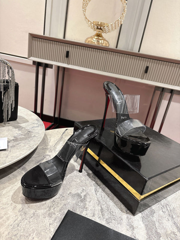 CL Just Nothing Alta 150mm Black Patent Calfskin