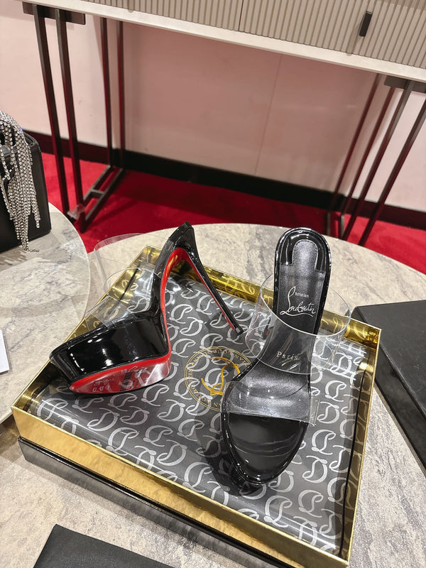 CL Just Nothing Alta 150mm Black Patent Calfskin