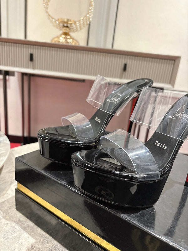 CL Just Nothing Alta 150mm Black Patent Calfskin