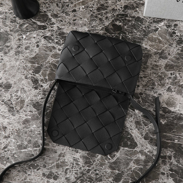 BV 25S DIAGO SHOULDER BAG 25.5 IN BLACK GRAIN COWHIDE