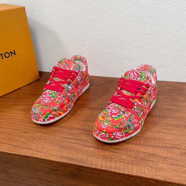 LV TRAINER RED PATTERN MONOGRAM CALFSKIN