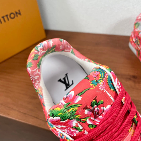 LV TRAINER RED PATTERN MONOGRAM CALFSKIN