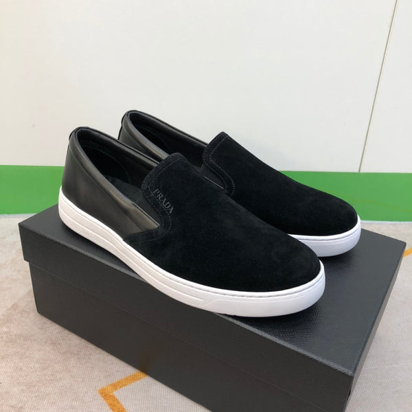 PRA LOAFER IN BLACK SUEDE AND CALFSKIN