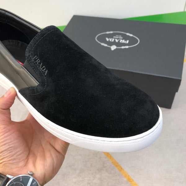 PRA LOAFER IN BLACK SUEDE AND CALFSKIN