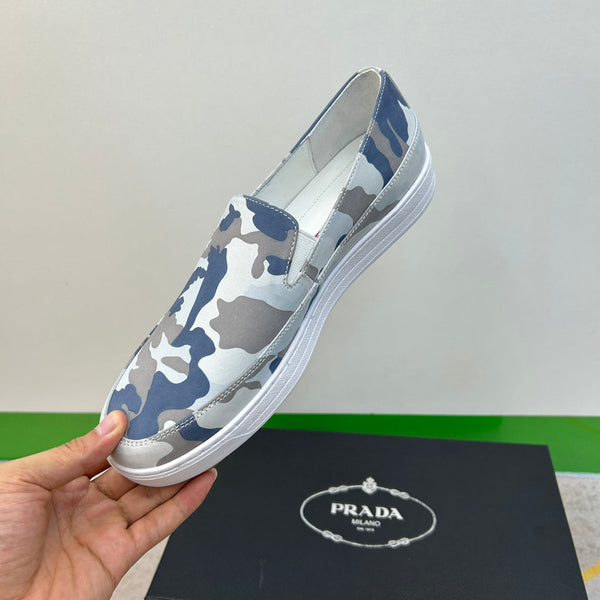 PRA LOAFER IN CAMO PATTERN LIGHT BLUE SUEDE
