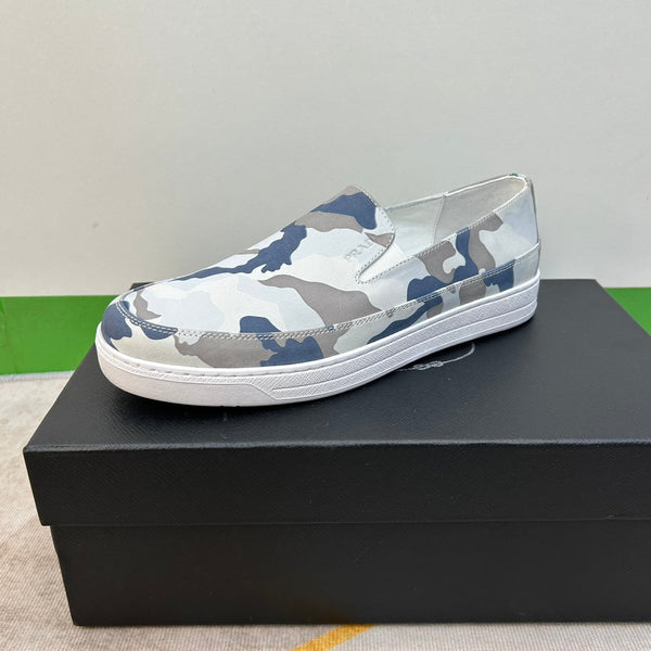 PRA LOAFER IN CAMO PATTERN LIGHT BLUE SUEDE