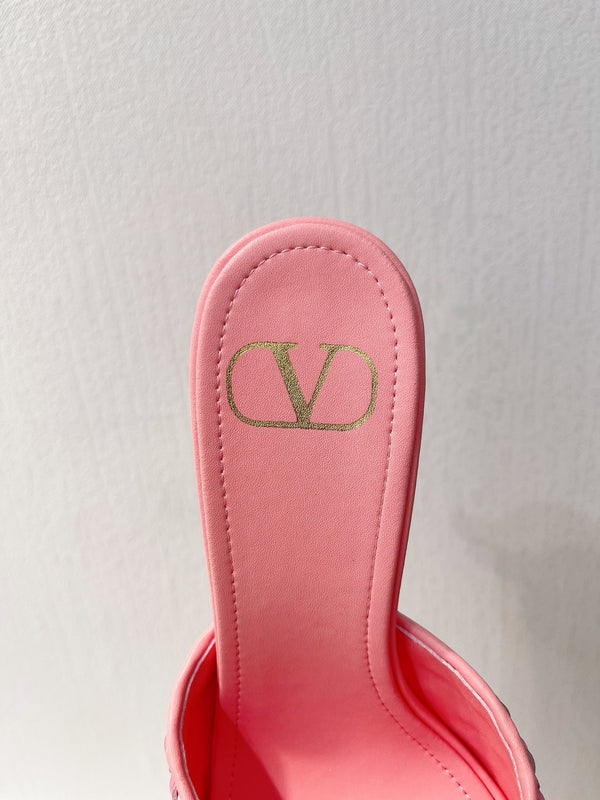 VT High Heeled Sandals Pink Sheepskin 292790