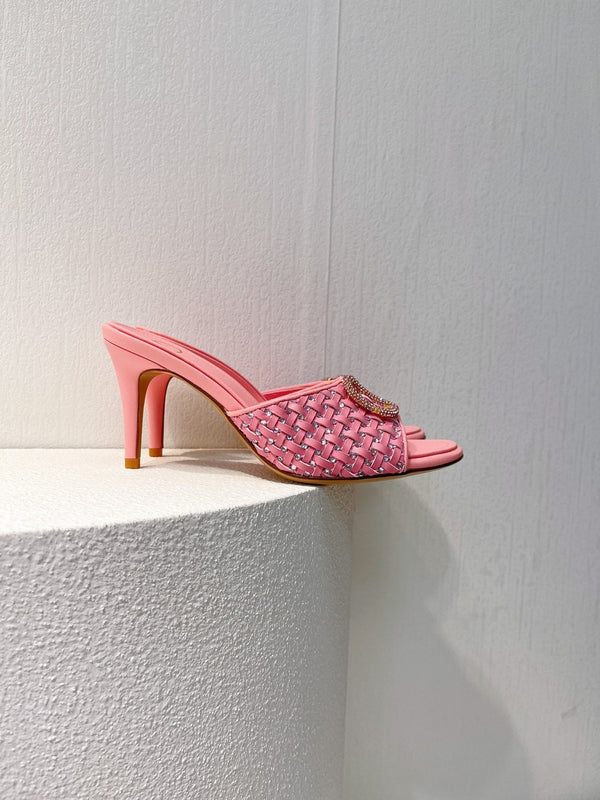 VT High Heeled Sandals Pink Sheepskin 292790