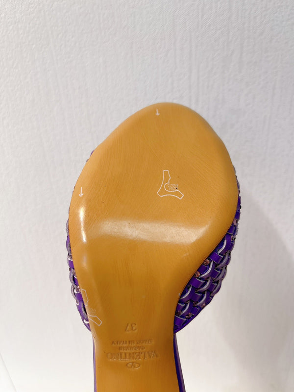 VT High Heeled Sandals Purple Sheepskin 292792