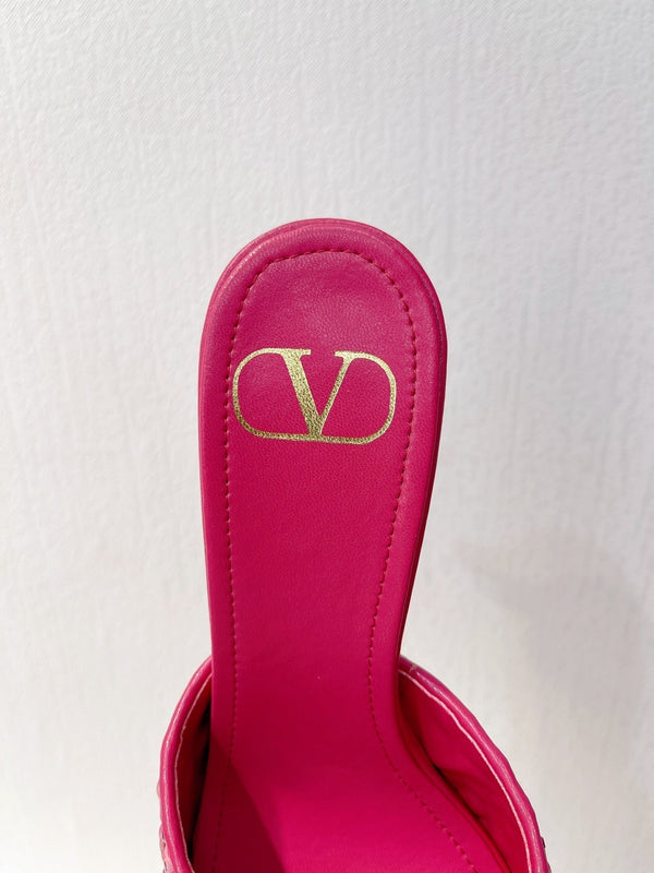 VT High Heeled Sandals Fuchsia Pink Sheepskin 292793