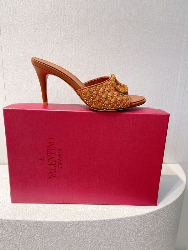 VT High Heeled Sandals Brown Sheepskin 292794