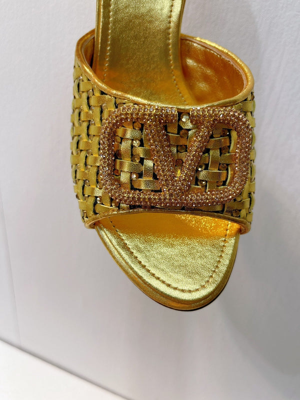 VT High Heeled Sandals Gold Sheepskin 292795