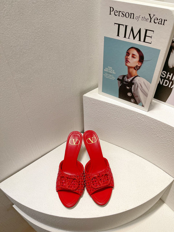 VT High Heeled Sandals Red Sheepskin 292797