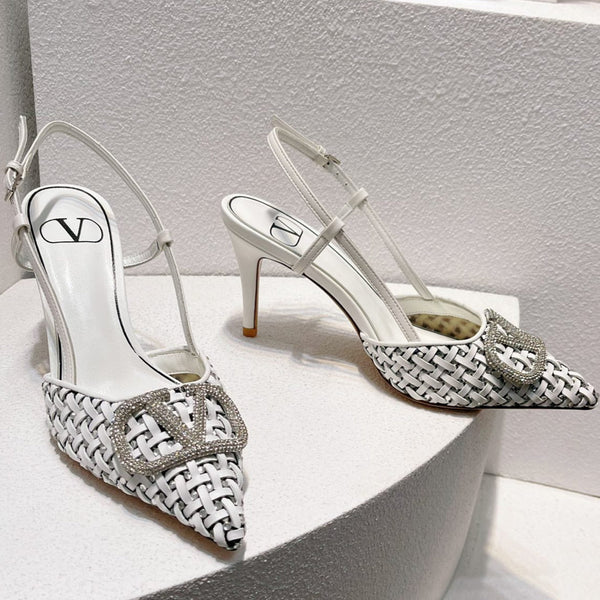 VT High Heeled Slingbacks White Sheepskin 292800