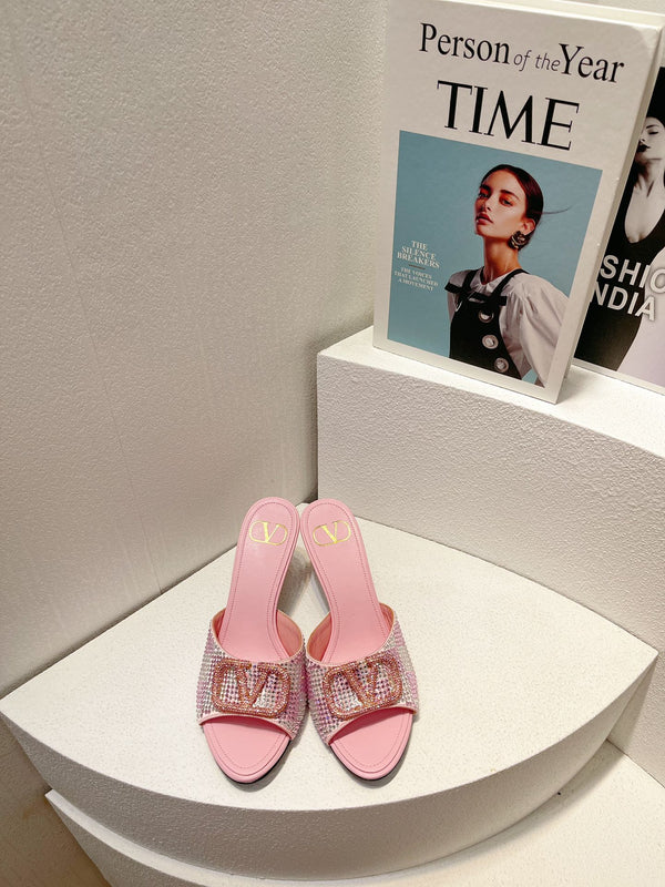 VT High Heeled Sandals Pink Sheepskin 292834