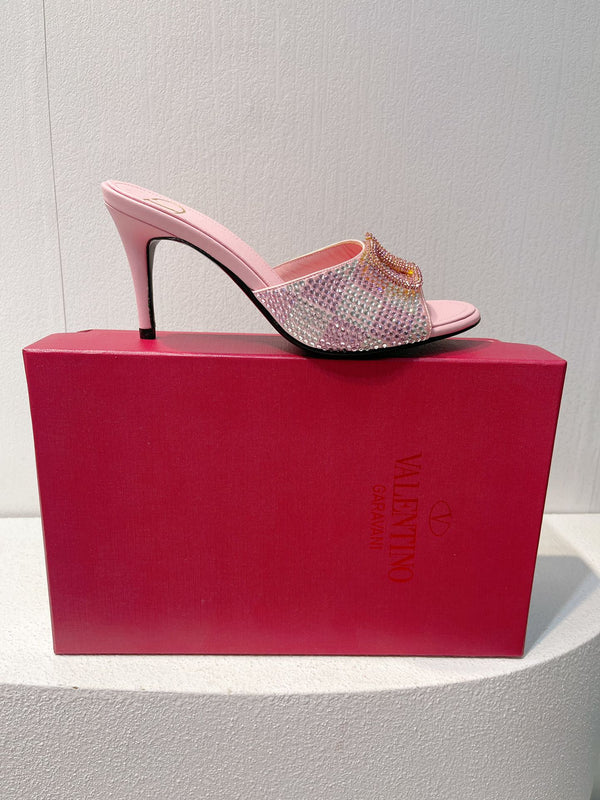 VT High Heeled Sandals Pink Sheepskin 292834