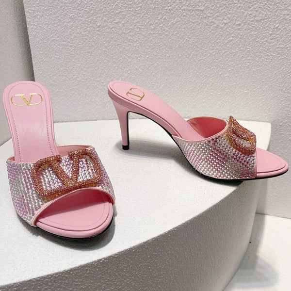 VT High Heeled Sandals Pink Sheepskin 292834