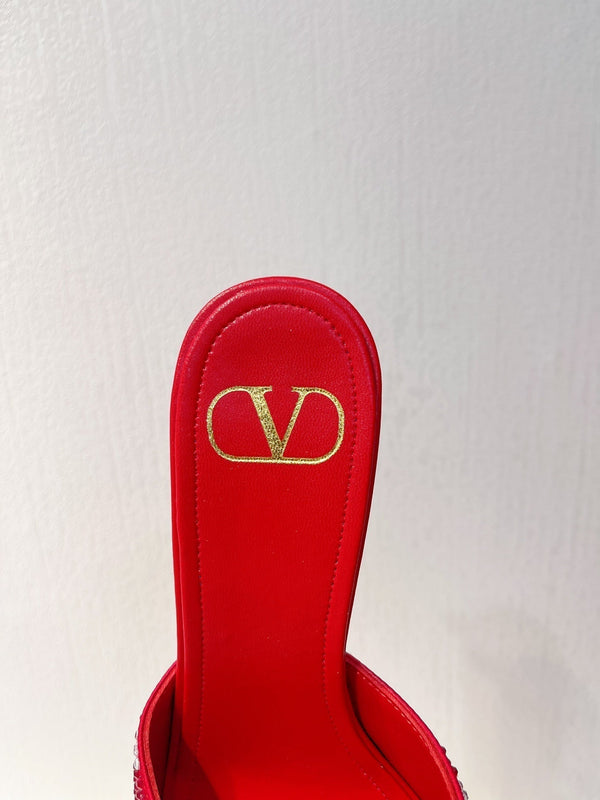 VT High Heeled Sandals Cherry Red Sheepskin 292838