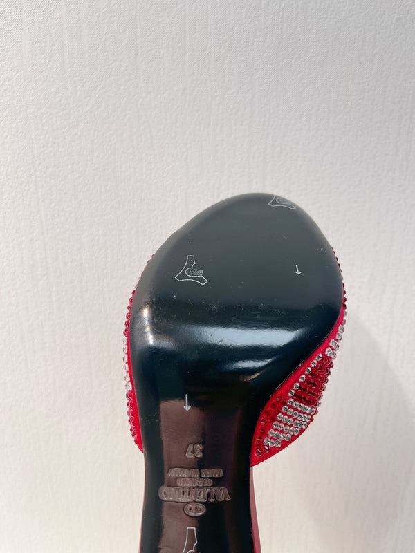 VT High Heeled Sandals Cherry Red Sheepskin 292838