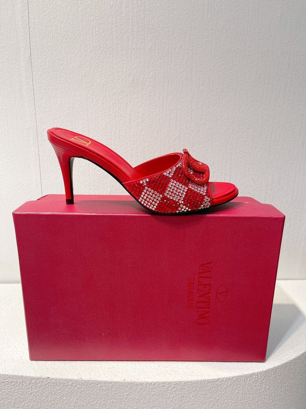 VT High Heeled Sandals Cherry Red Sheepskin 292838