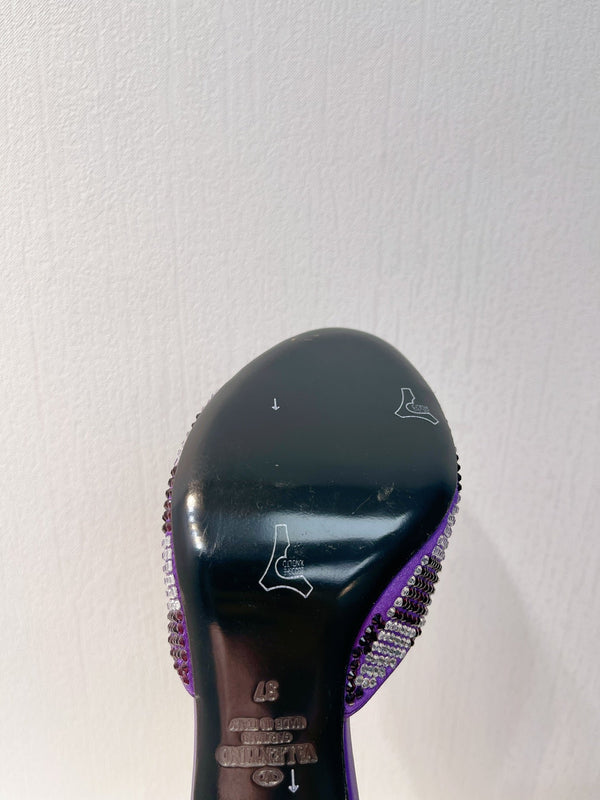 VT High Heeled Sandals Purple Sheepskin 292841