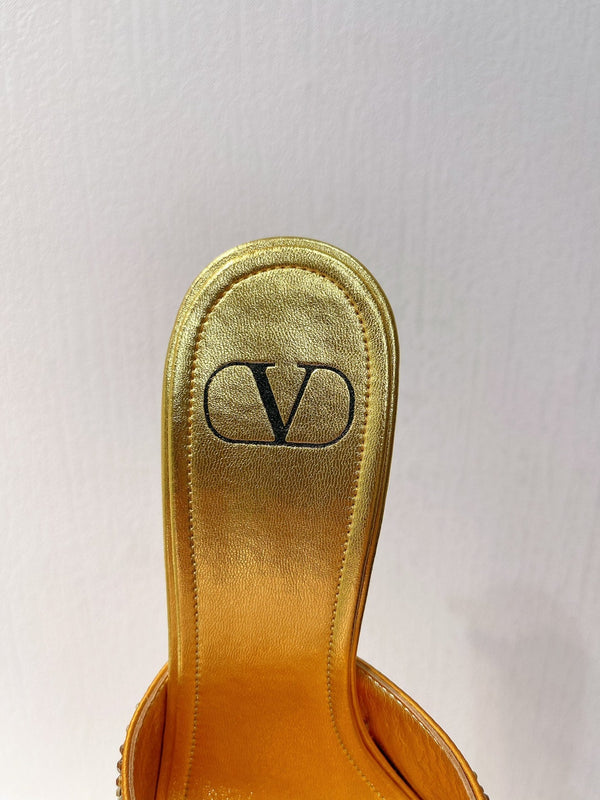 VT High Heeled Sandals Gold Sheepskin 292843