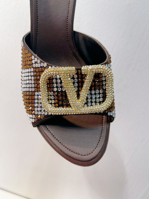 VT High Heeled Sandals Brown Sheepskin 292848