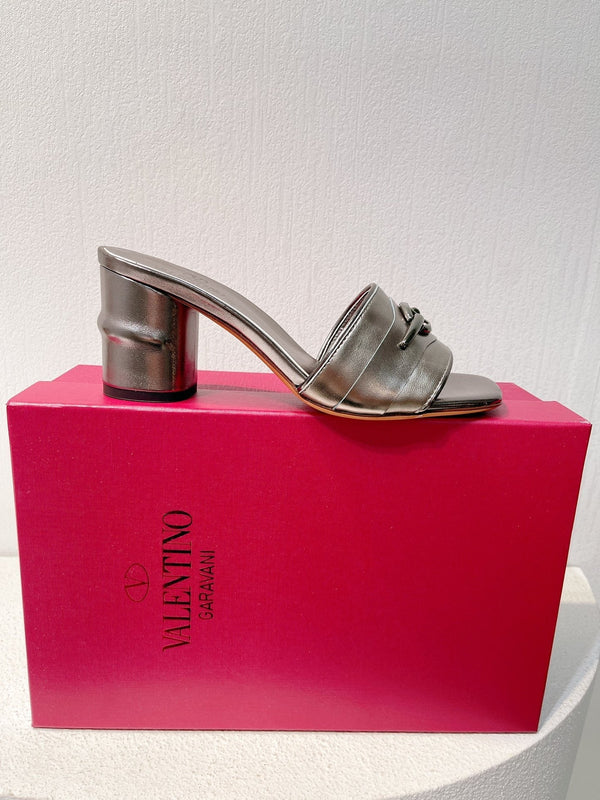 VT Leather Mules Gray Cowhide 292875