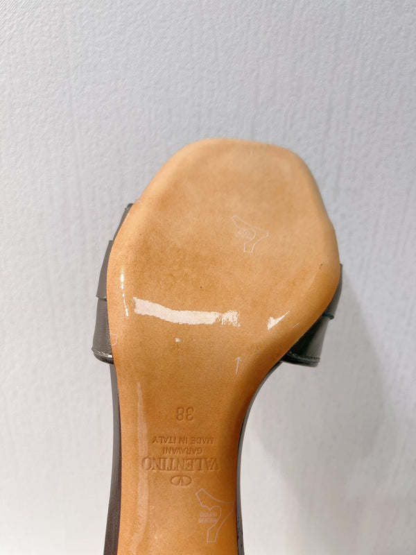 VT Leather Mules Gray Cowhide 292875